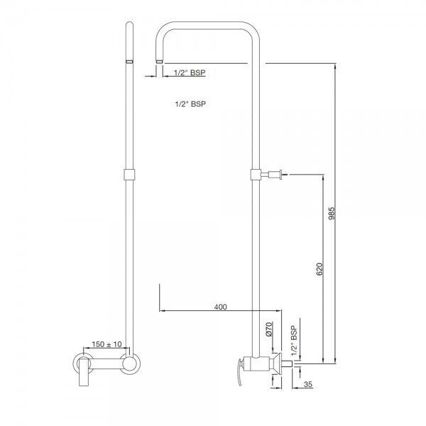SIG-GLD-41159 Смеситель для ванны и душа Artize Signac Чистое золото  - Вид №1