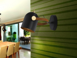 058008 Бра 1L черный/золото Schuller Adame