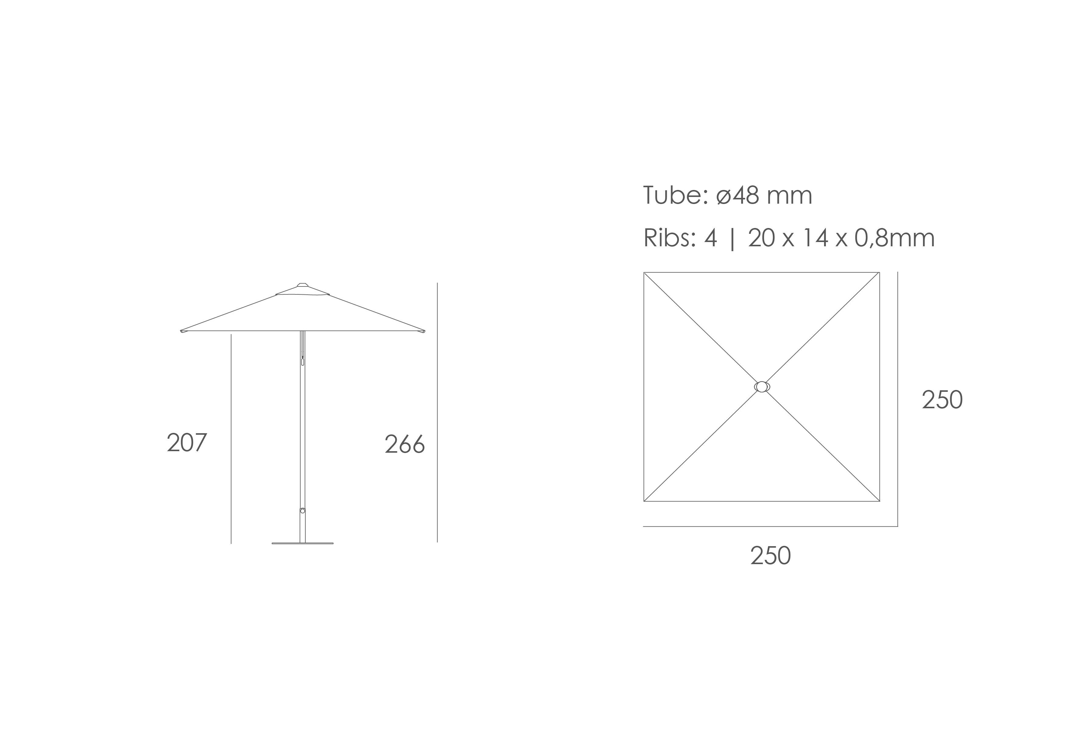 Алюминиевый и Sunbrella®квадратный зонтик Ezpeleta EOLO SUNBRELLA ARCH-00068865 - Вид №7
