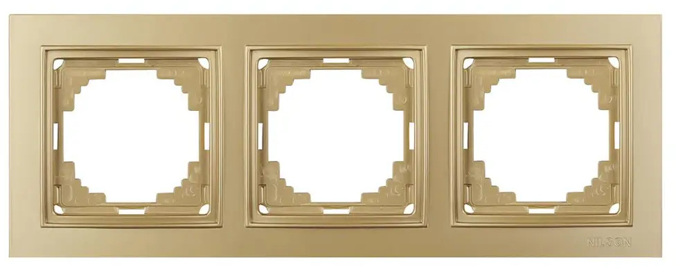 90621300 Рамка для розеток и выключателей Nilson Thor Metallic 3 поста цвет золото STLM-0311569