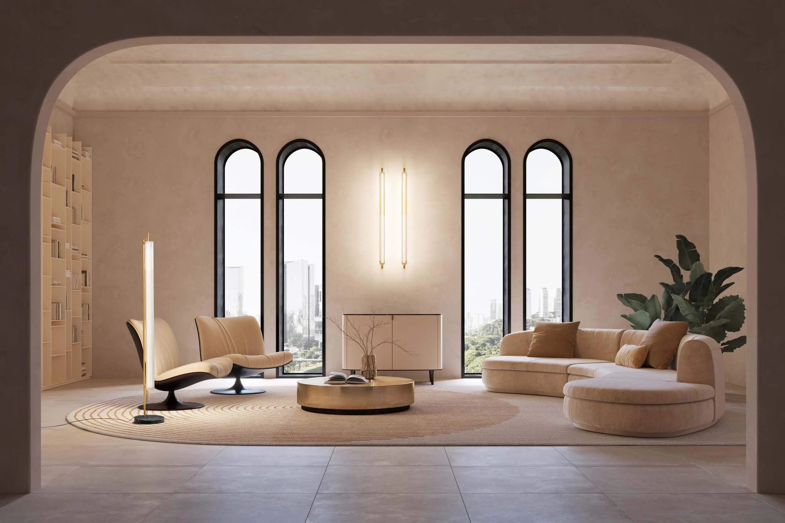 Алюминиевый и стеклянный настенный светильник Olev Trisel ARCH-00057658 - Вид №1