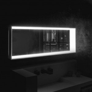 OB402W Зеркало 1000x400 мм с панелью из матово-белого цвета Crystalplant и набором настенного крепления в комплекте Bongio