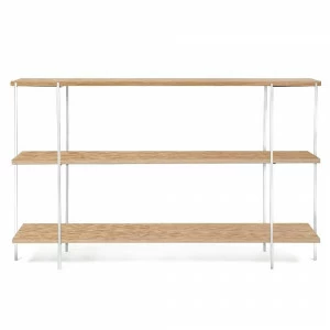 Стеллаж белый с коричневыми полками Florian white INTELLIGENT DESIGN  260765 Белый;коричневый