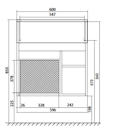 У75328 Тумба с раковиной Mira 60П 2д. Белый глянец 1 Marka MIRA - Вид №5