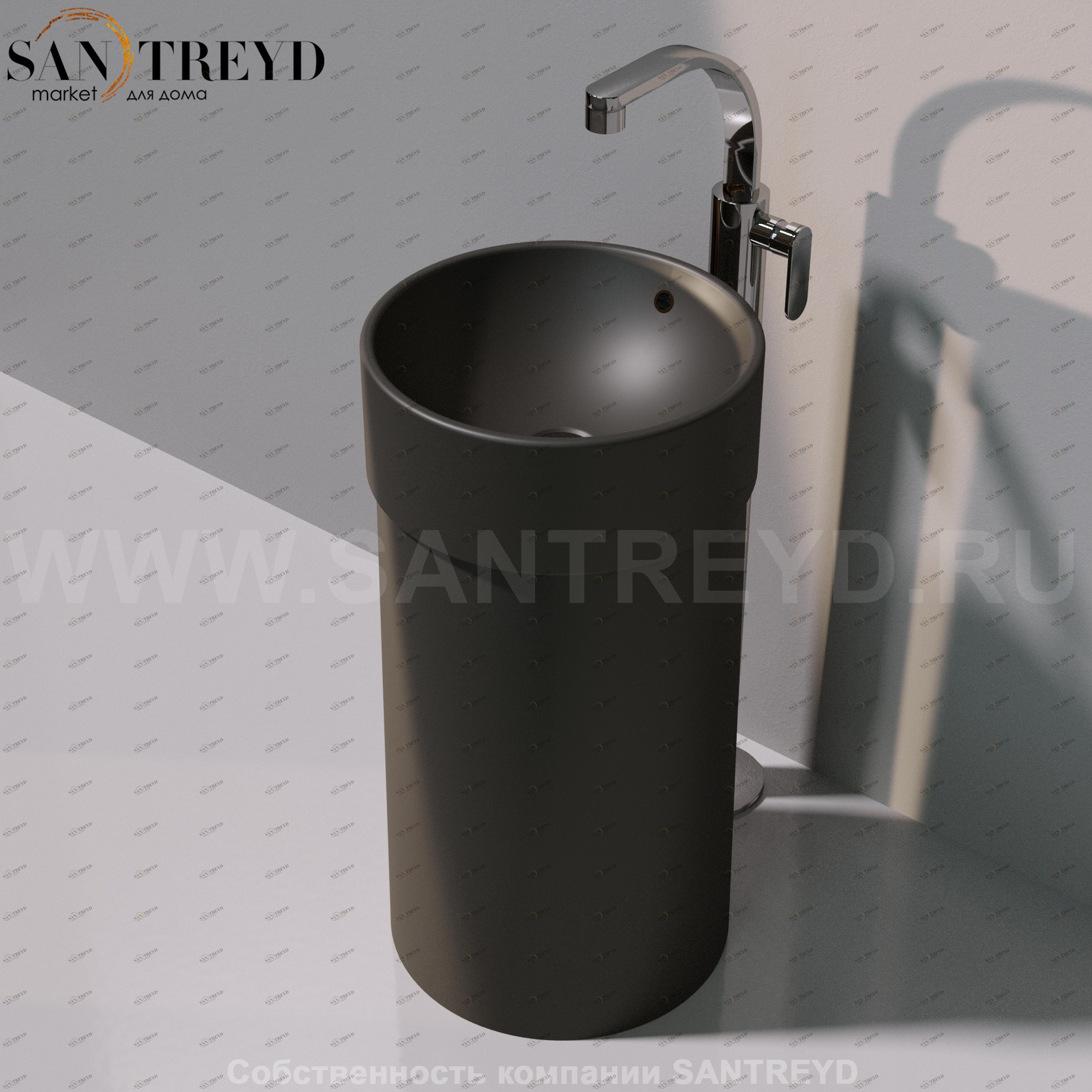 505042CCOLC7006 Напольная раковина стоящая круглая Ceramica Flaminia Twin