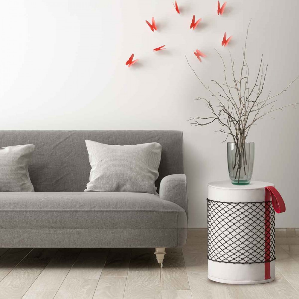 EVRLWBPMRREVER Life Design Дизайнерский табурет с ручкой - Roll Roll Сиденье: чисто-белое, Ручка: красная - Вид №9