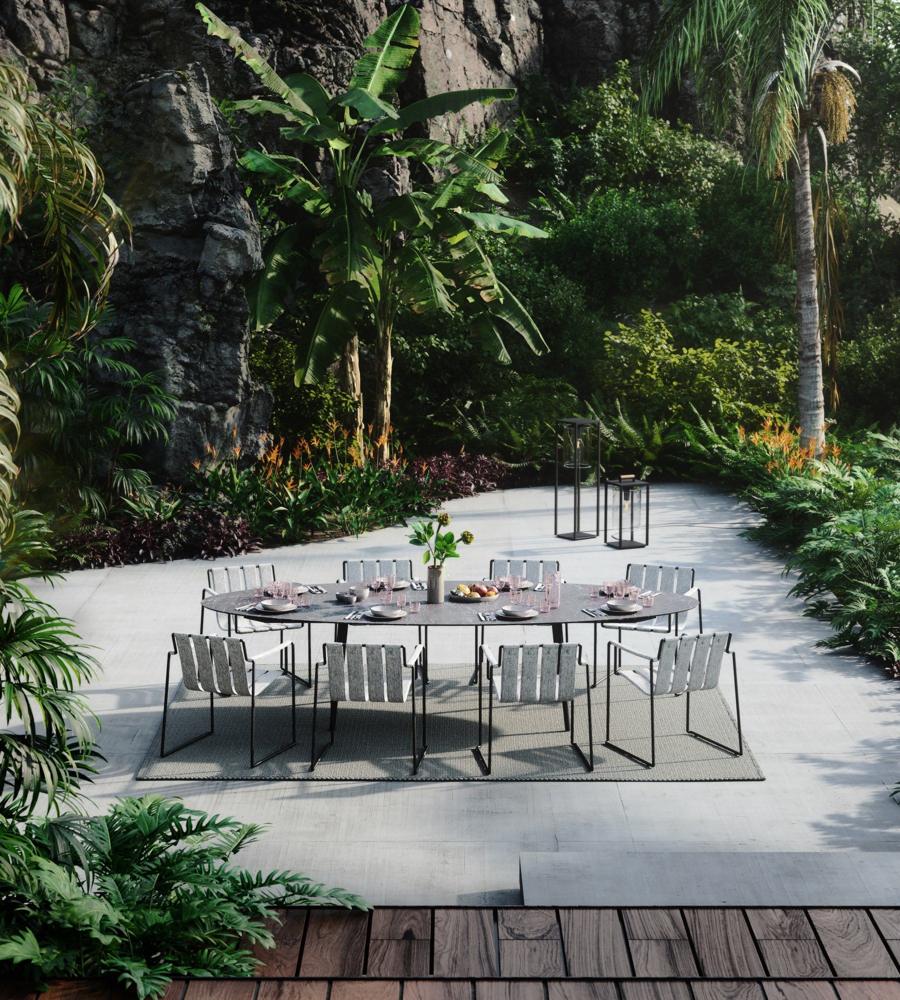 Ткань сани сад стул с подлокотниками Royal Botania Strappy ARCH-00089891 - Вид №4