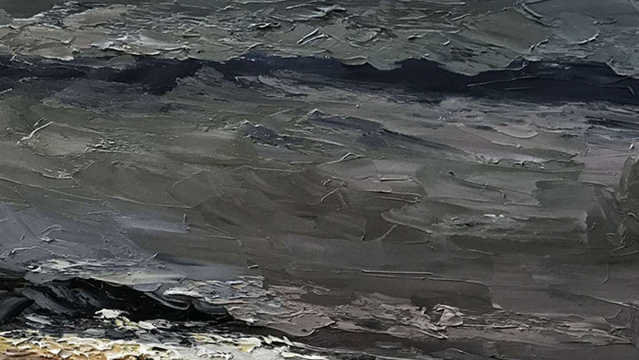 Картина на холсте 100х100 см "Погода разбушевалась" EVENHOME КАРТИНЫ МАСЛОМ 129922 Бежевый;серый;черный;разноцветный  - Вид №2