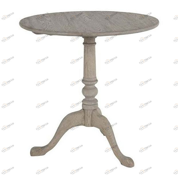 Обеденный стол круглый с деревянной столешницей 75 см бежевый Tilttop EICHHOLTZ  00-3883296 Беленый дуб;бежевый 