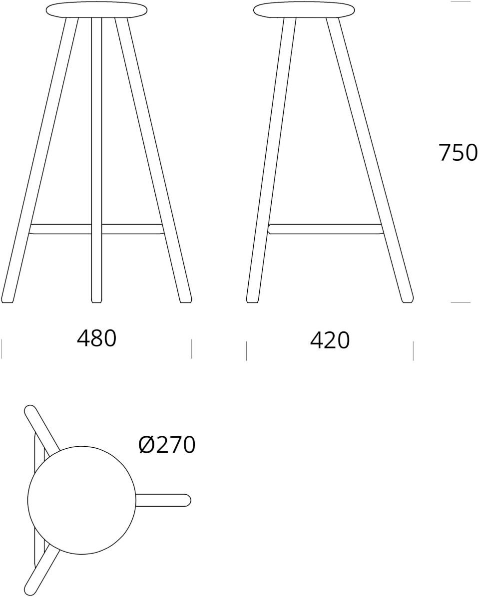 Nikari Высокий табурет из дуба sun-id-1438638 - Вид №2
