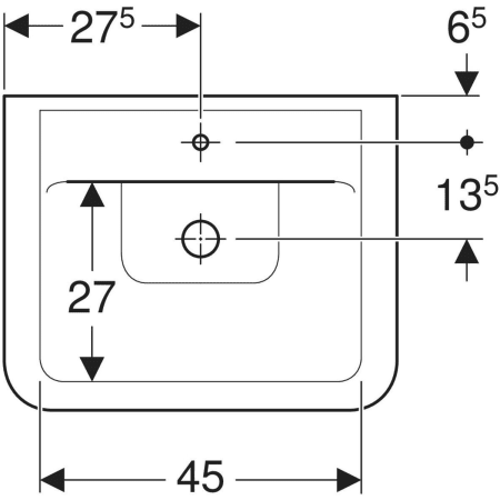 225161000 Накладная раковина Geberit Renova Plan Geberit  - Вид №14