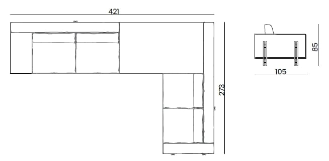 Кожаный модульный угловой диван Bizzotto Italia Atmosphera ARCH-00065491 - Вид №2