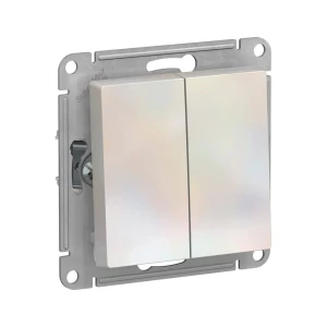 91586306 Переключатель встраиваемый Systeme electric AtlasDesign 247050 2 клавиши цвет жемчуг STLM-1416441