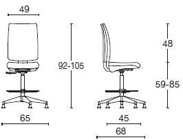Diemme Офисный табурет с 5 спицами в ткани на колесиках Five sun-id-1364229 - Вид №3