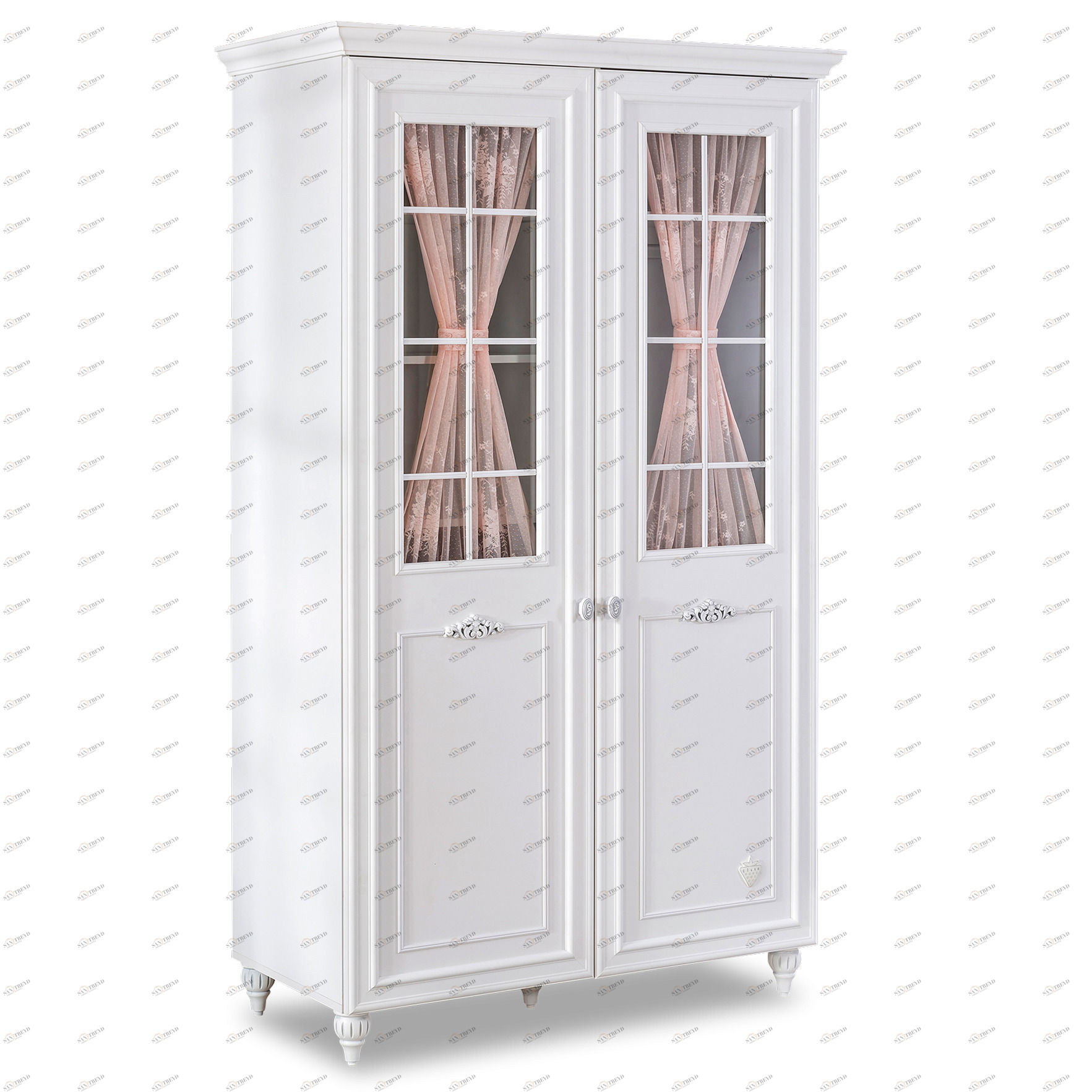 Шкаф распашной белый двухдверный с окном Romantica CILEK ROMANTIC BABY 00-3832151 Белый Santreyd 