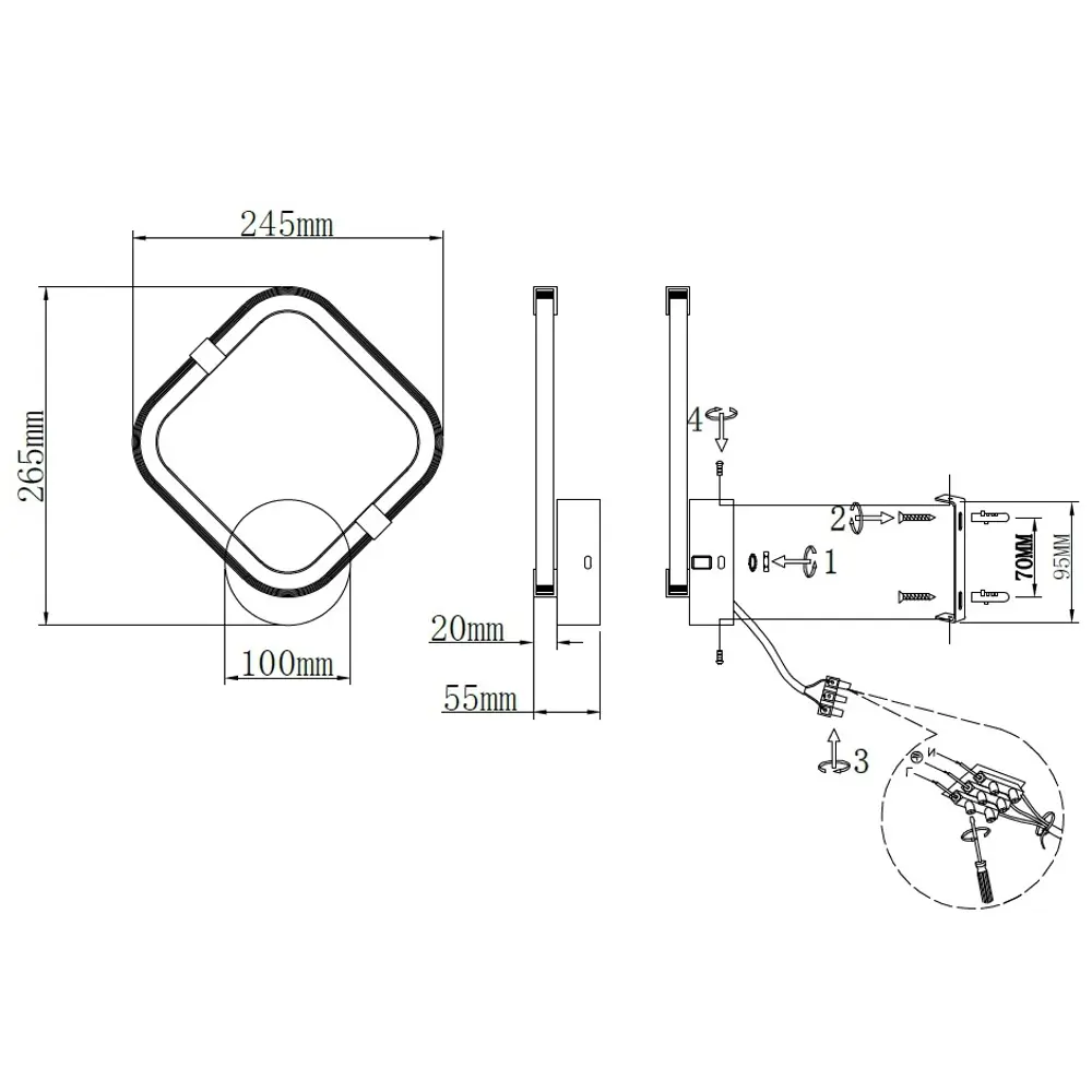 Santreyd SF7131/1W-WT — современный настенный светильник с регулируемой температурой света 89360873 STLM-1424694 - Вид №9