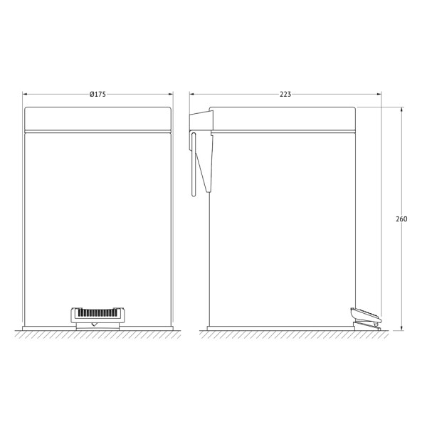 Ведро с педалью 3 литра Defesto (Китай) DEF 003 sun-id-561115 - Вид №1