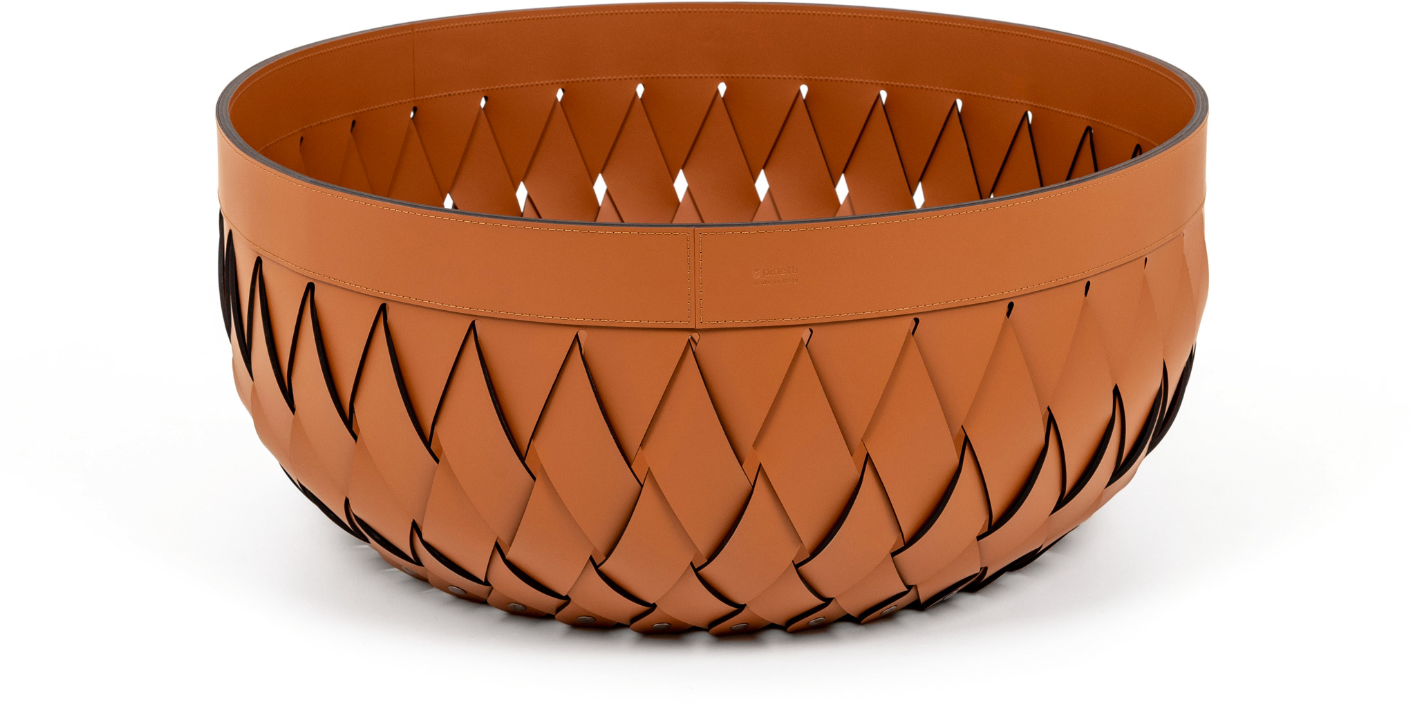 Большая корзина Canaria - Ø 60XH30 см / регенерированная кожа_масло-зеленый