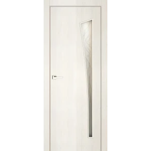 Дверь межкомнатная остекленная финиш-бумага ламинация цвет тернер белый Белеза 70x200 см