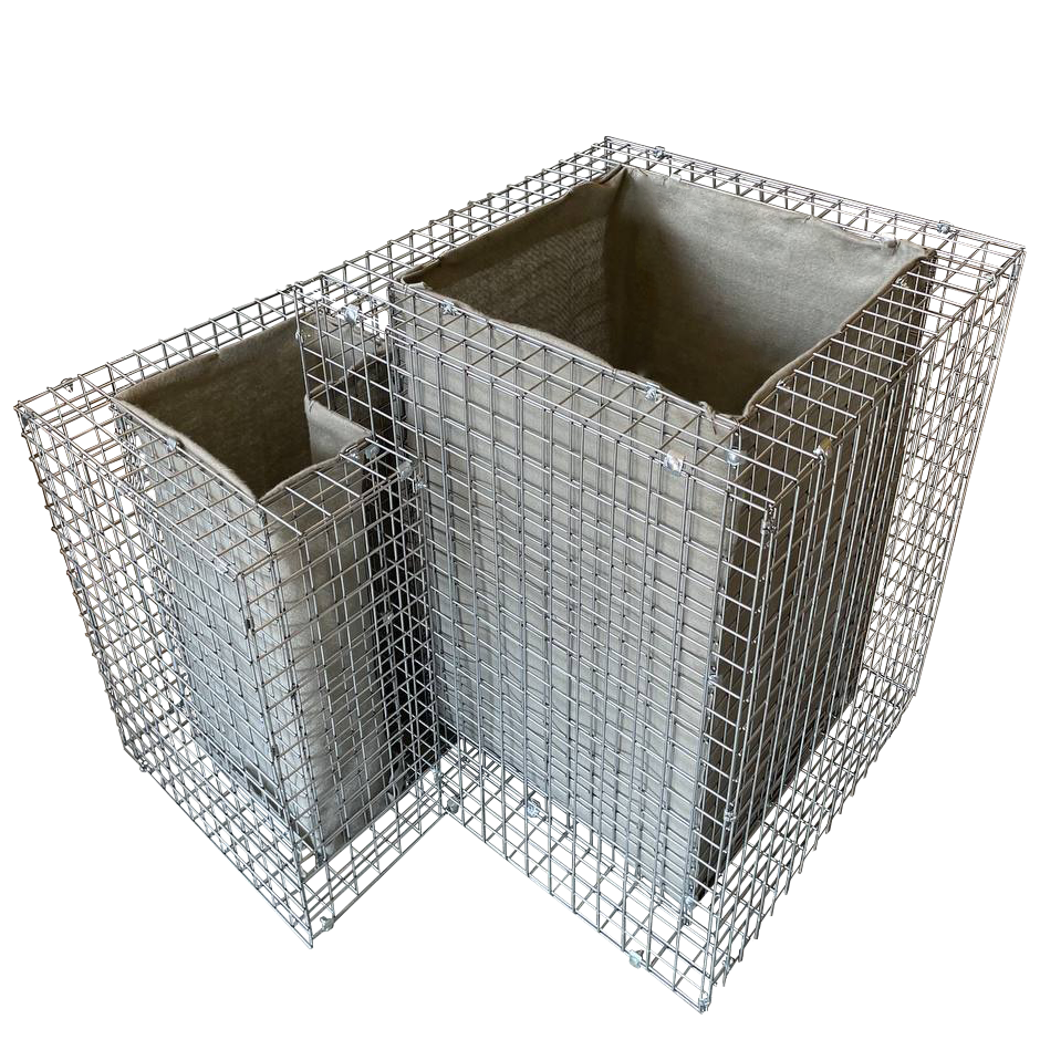 85109653 Габион-клумба совмещенная 110х110х100 см оцинкованная сталь серый STLM-0058908 Santreyd 