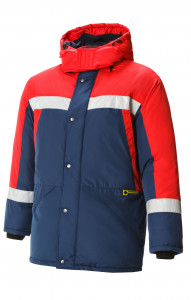 5049251 Куртка Марс утепленная темно-синяя красная  Зимняя спецодежда  размер 48-50/182-188