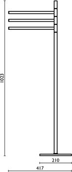QU615 Стойка напольная с 3 полотенцедержателями, h 100 см. bagno&associati Complementi Bagno & Associati - Вид №1