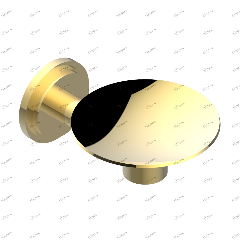 G2M-546 Мыльница настенная Ø 100 мм Thg-paris Faubourg - чёрный фарфор - с рукоятками Покрытие PVD золотистый цвет G2M-546 CAT.F