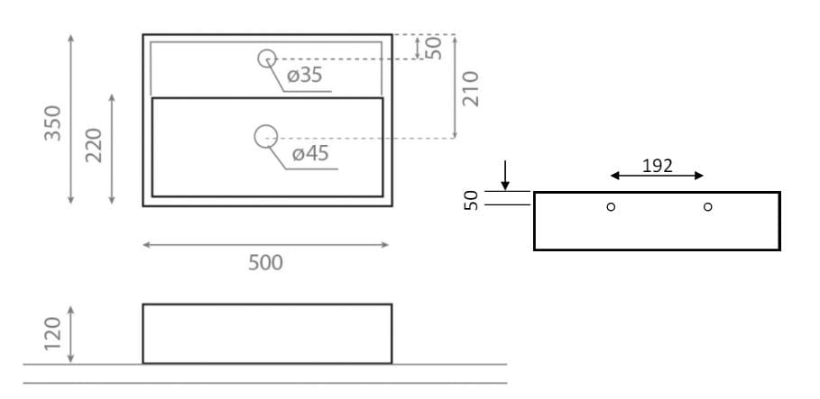 Фарфоровая столешница прямоугольная ручная мойка CROSSWATER CIRCUS ARCH-00051518 - Вид №2