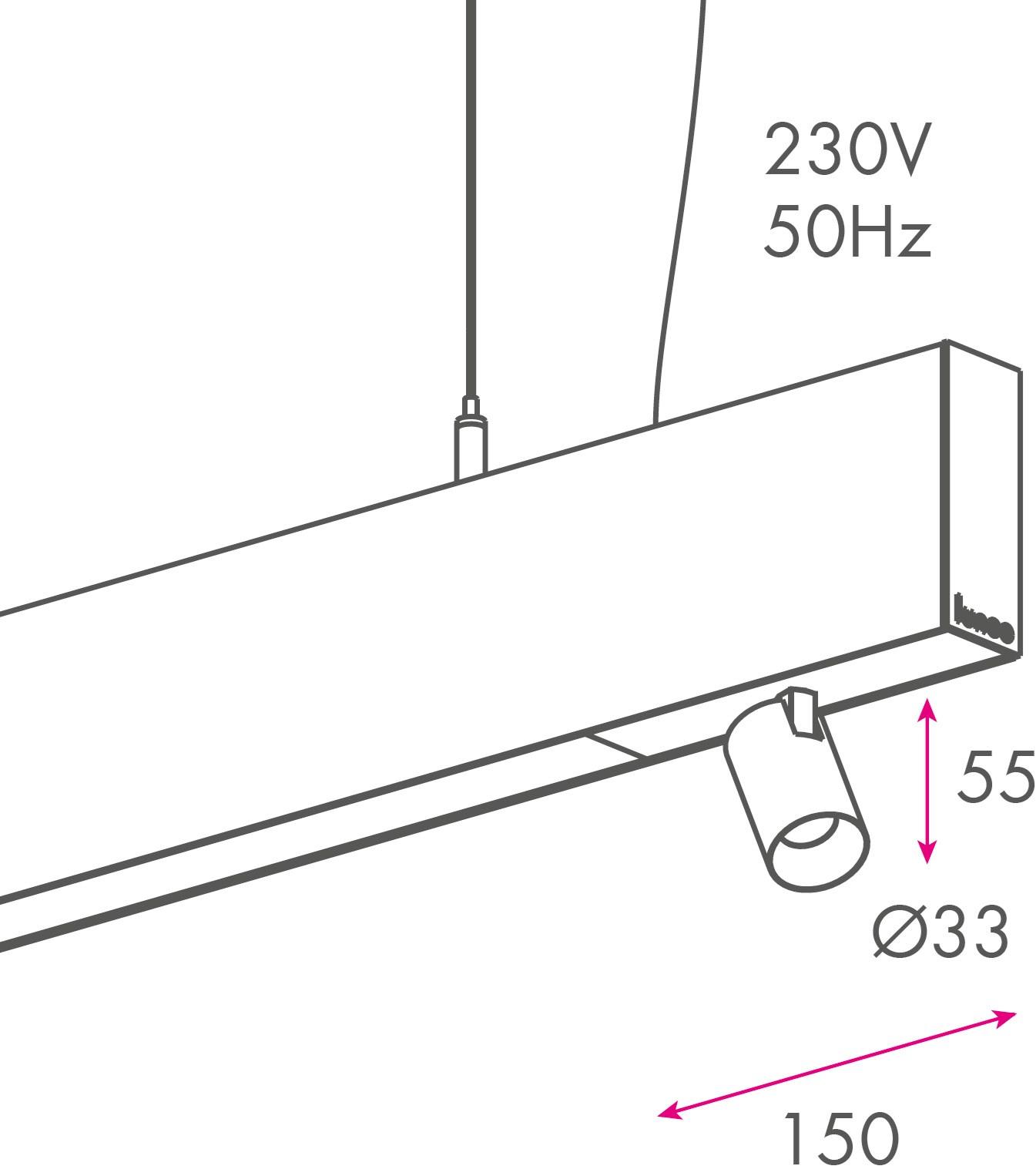 LUNOO Алюминиевый линейный осветительный профиль для точечных светильников для светодиодных модулей sun-id-1468973 - Вид №5