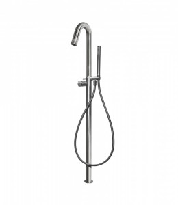 70534 / D Напольный смеситель для ванны из матовой нержавеющей стали 316 с душевым комплектом и прогрессивным картриджем. Bongio Time2020