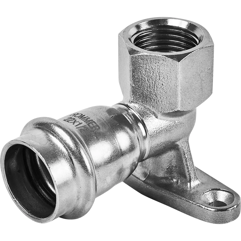 Водорозетка Rommer 1/2"x22 мм ВПр-ВР нержавеющая сталь 88011371 STLM-2090689 
