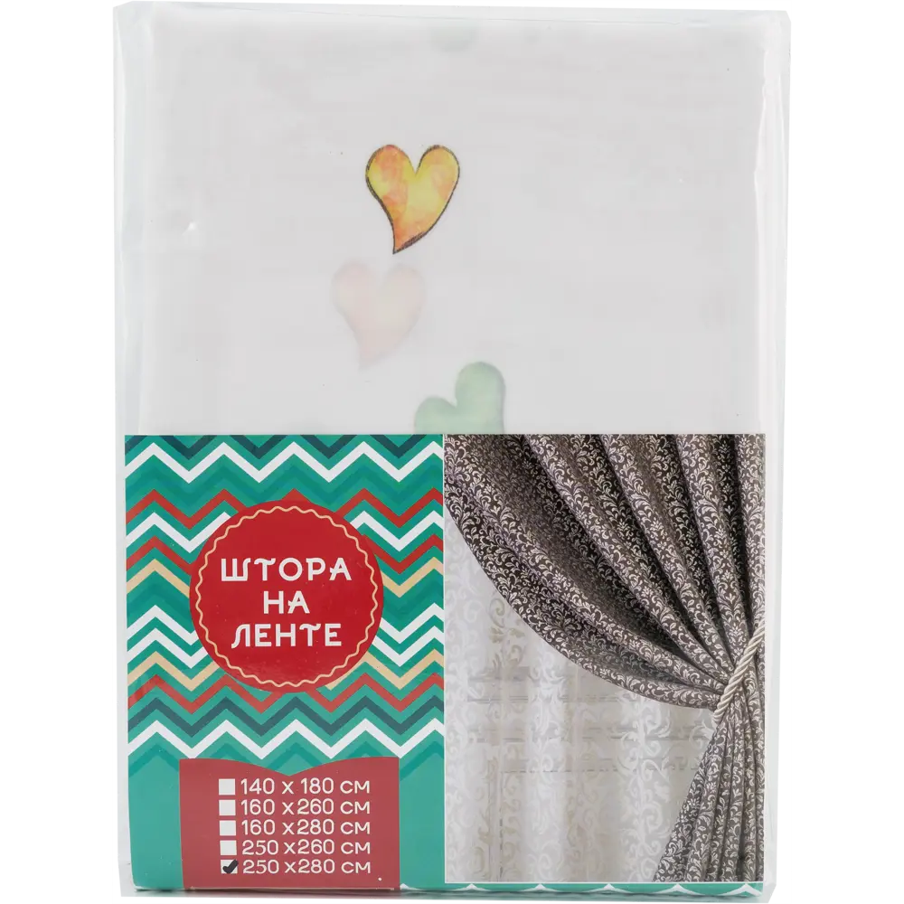 Тюль на ленте «Сердечки» 250x280 см полиэстер цвет белый GARDEN STLM-2189546 - Вид №6