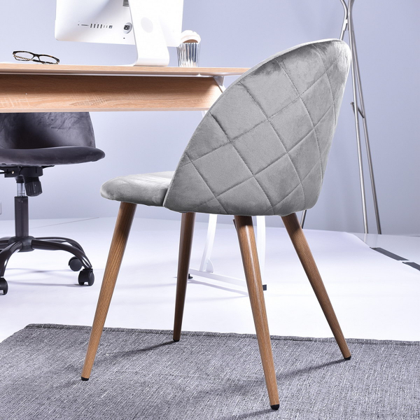 Стул с мягкой обивкой серый с ромбами "Лион" STOOL GROUP ДИЗАЙНЕРСКИЕ 00-3881979 Серый  - Вид №5