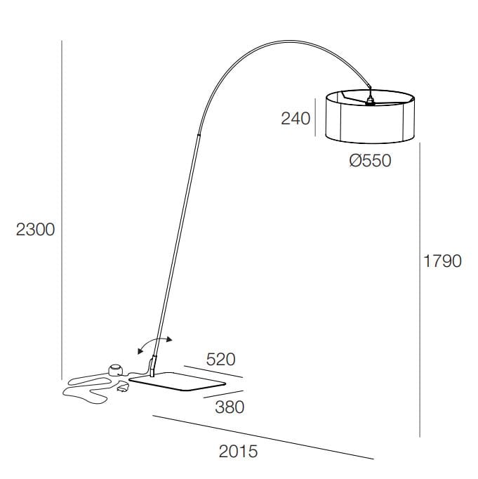 Стальная дуговая лампа Novalux DIANA ARCH-00095701 - Вид №3