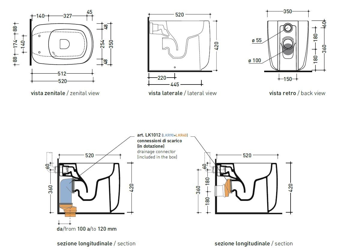 Туалет провод керамическая стена Ceramica Flaminia Mono' ARCH-00048542 - Вид №1