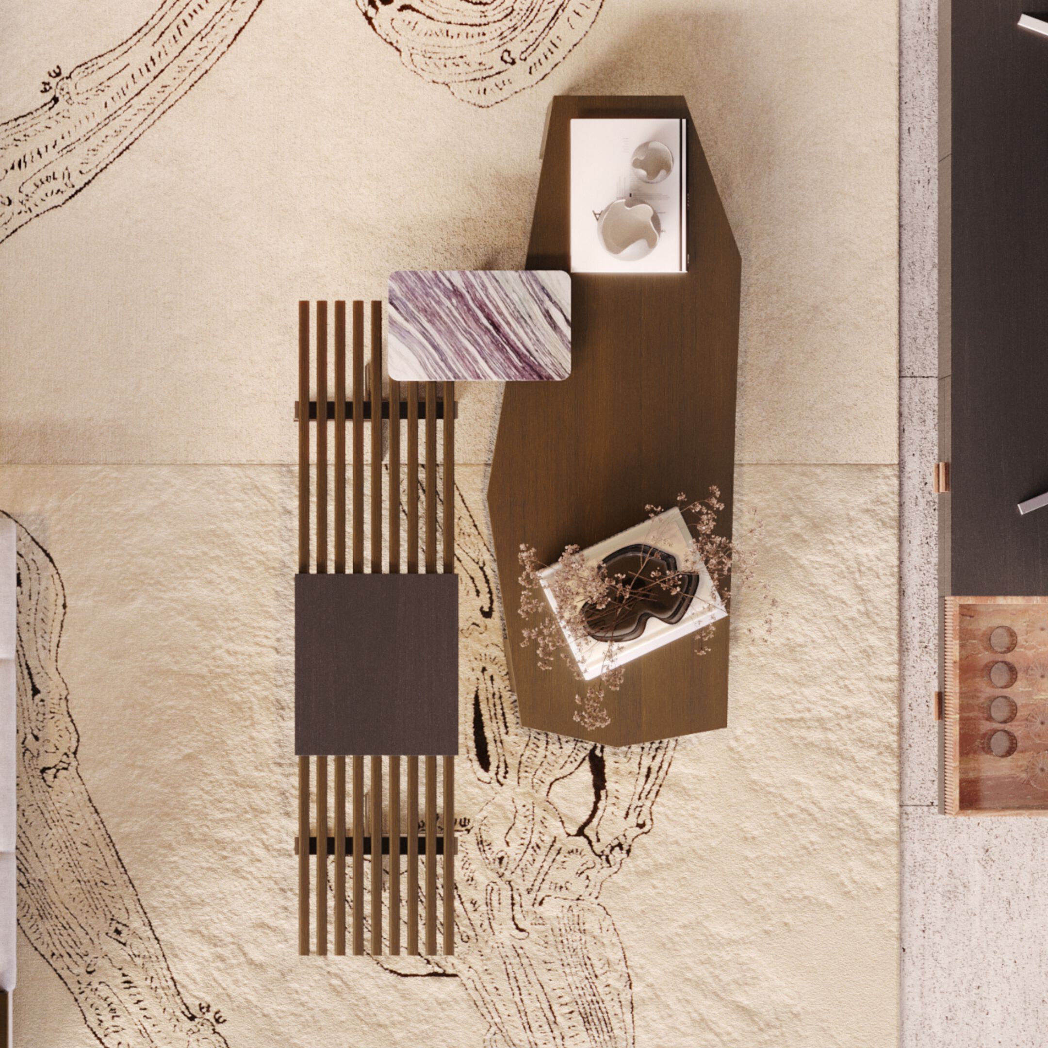 Журнальный столик с каменной столешницей Stylish Club Margem ARCH-00032269 - Вид №5