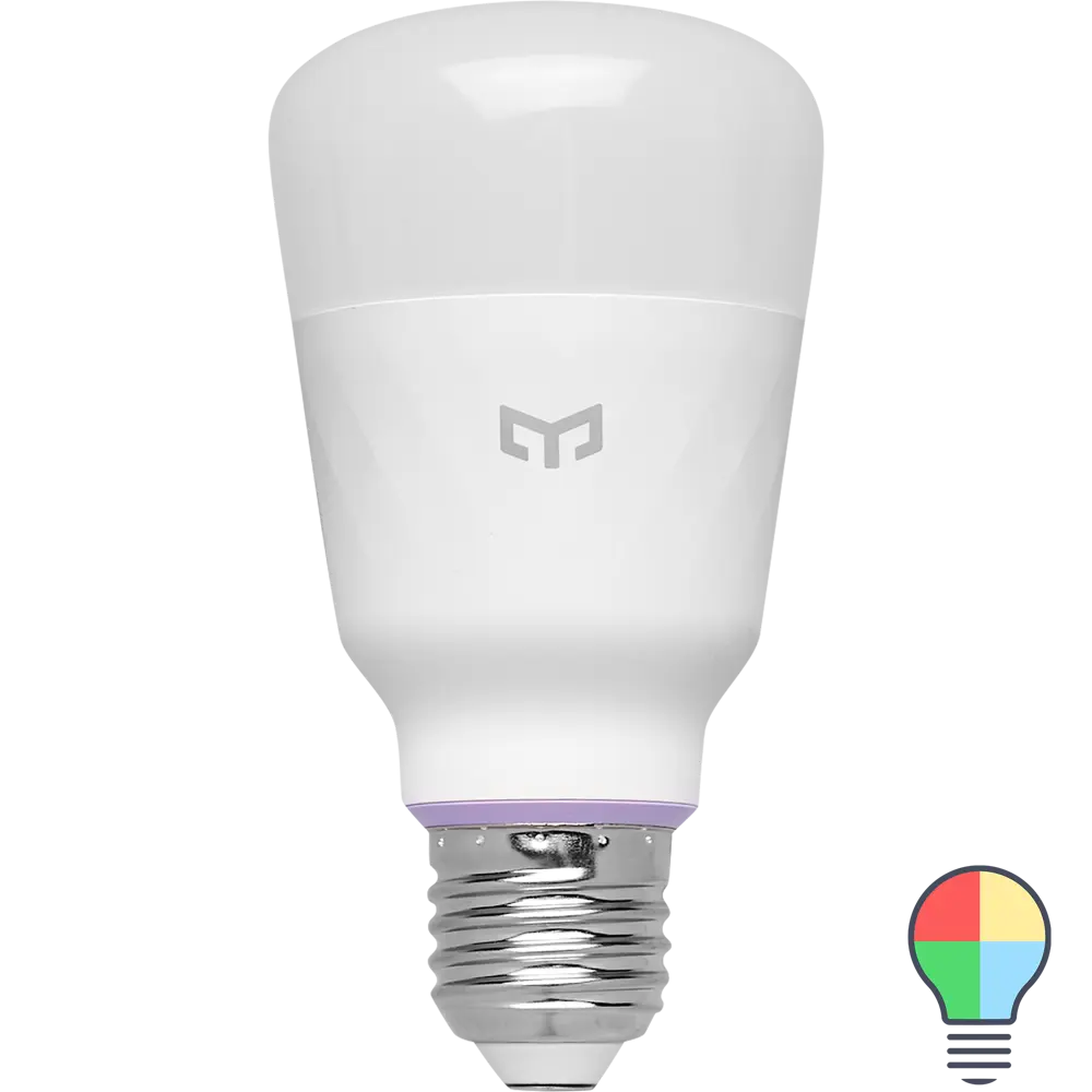 Лампа умная светодиодная Yeelight E27 200-240 В 10 Вт груша матовая 800 лм регулируемый цвет света RGBW для диммера 89193415 STLM-2194174 