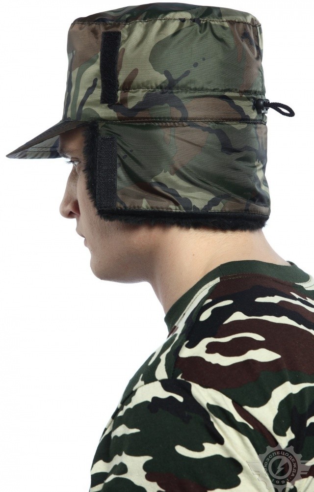 61455 Кепи "Охранник" зимняя камуфляж зеленая  Головные уборы  размер 57 Спецодежда  - Вид №5