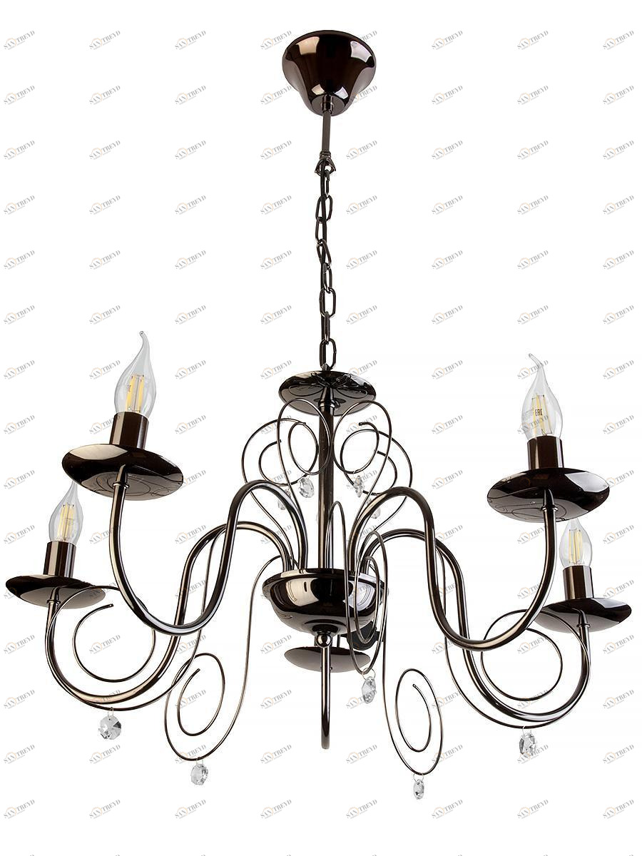 Подвесная люстра Toplight Sylvia TL6040D-05BC TOPLIGHT SYLVIA 186538 Черный 