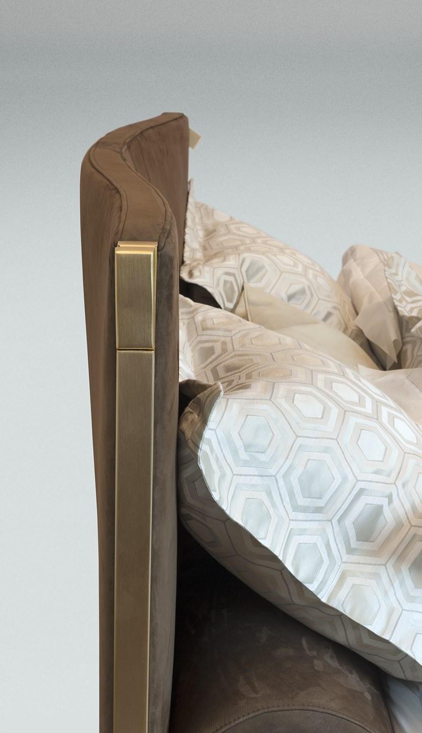 Paolo Castelli Двуспальная кровать из нубука со встроенной подсветкой sun-id-1469970 - Вид №7