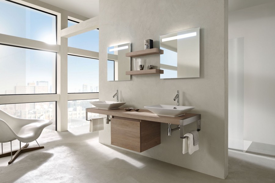 EB54-XXXX-E10 Столешница на заказ от 1400 до 1500 мм с 2 отверстиями для раковин rêve е4819 Jacobdelafon PARALLEL Santreyd - Вид №1