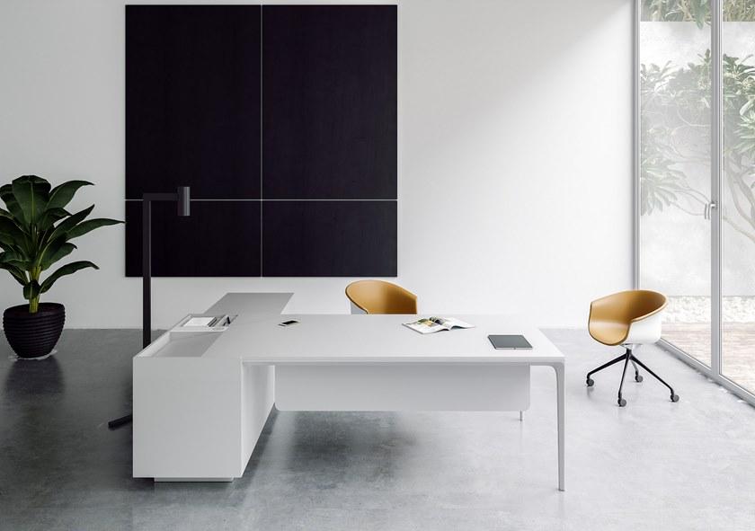 Grado Design Рабочий угловой стол из алюминия и дерева с ящиками  Dad-ex-01  - Вид №8