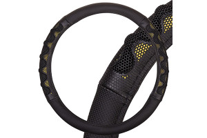 16131606 Оплетка Racer-2 M, черно-желтая, экокожа S01102420 SKYWAY