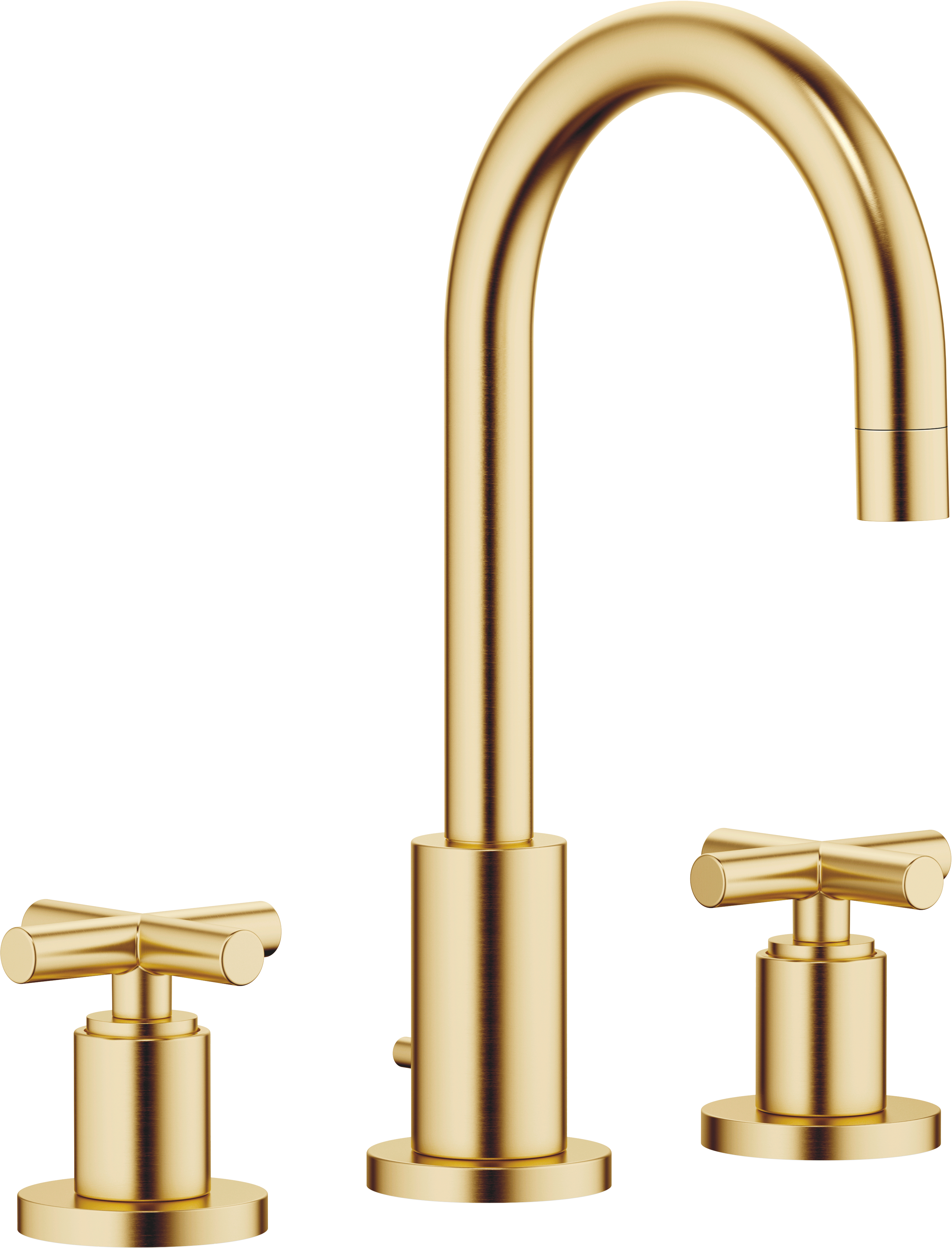 TARA Смеситель для раковины на три отверстия с донным клапаном - Brushed Durabrass (золото 23 карата) 20710892-28