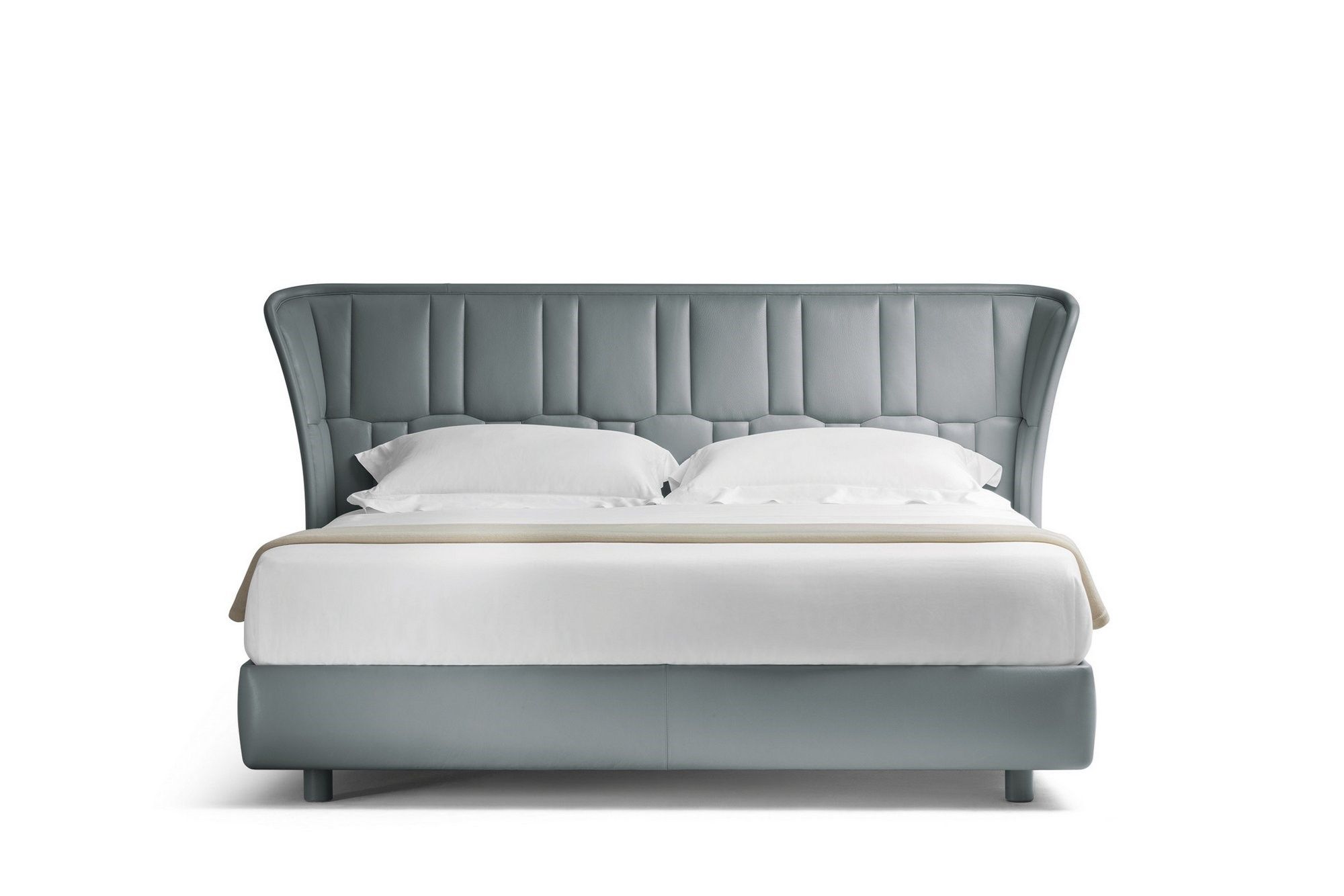 Кожаная двуспальная кровать с мягким изголовьем Poltrona Frau ночь-кровати ARCH-00118590 - Вид №1