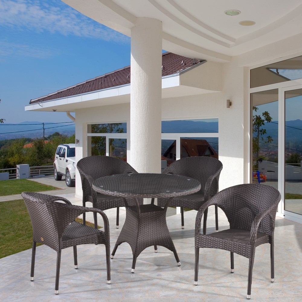 T220CBT/Y290B-W52 Brown 4Pcs Комплект плетеной мебели Afina 