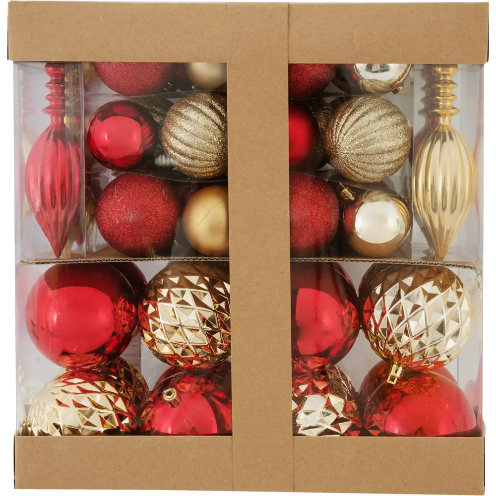 82609259 Набор ёлочных украшений 6-17 см цвет красный/золотой, 58 шт. STLM-0963819 Santreyd  - Вид №2