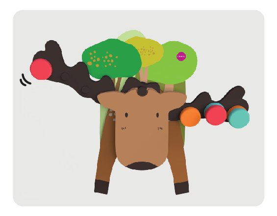 Развивающая игрушка на стену Vertiplay "Лось Гуфи" ORIBEL  322597 Коричневый Santreyd  - Вид №2