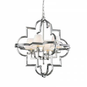 Светильник подвесной 77х70 см никель Mandeville KM0728P-4M nickel DELIGHT COLLECTION ДИЗАЙНЕРСКИЕ 00-3883064 Прозрачный;серебро