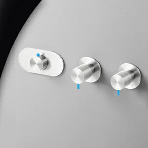 Термостат для душа глянцевая сталь с синей ручкой Toki Radomonte TKI55LCIL26